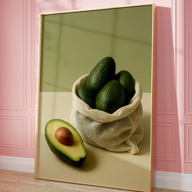 Minimalist Avocado Kitchen Wall Art Poster (Creator Uploaded)