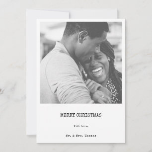 Minimalist B&W "Merry Christmas" Custom Photo  Holiday Card