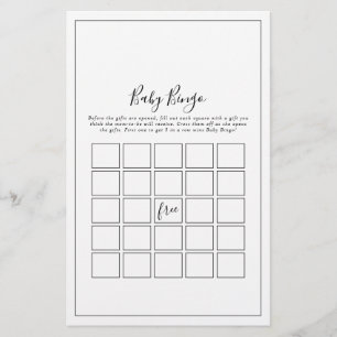 Minimalist Baby Bingo Game Flyer