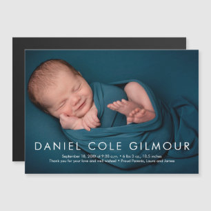 Minimalist Baby Boy Name Photo Birth Announcement