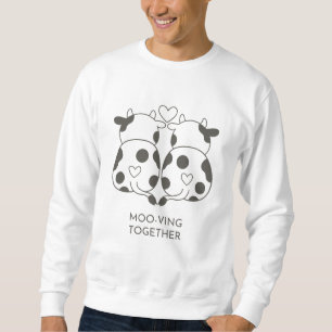 Minimalist Baby Cow Couple Line Art – Wedding Gift Sweatshirt