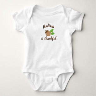 Minimalist Baby First Thanksgiving Is Thankful Bodysuit