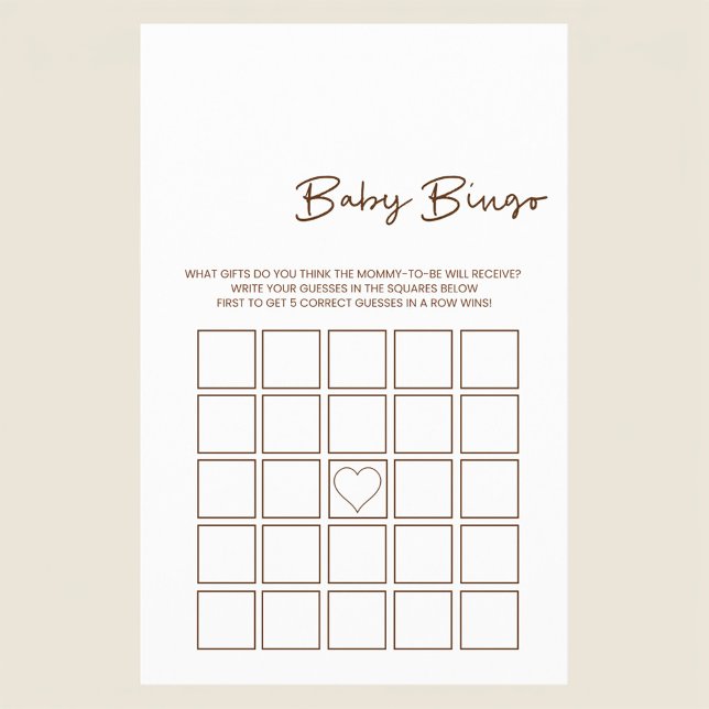 Minimalist Baby Gift Bingo Game Flyer (Creator Uploaded)