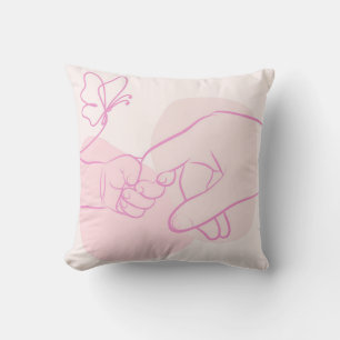 Minimalist Baby Hand Holding Parent Finger  Cushion