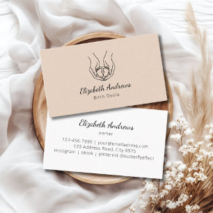 Minimalist Baby Hands Logo – Birth Doula, Midwife Business Card