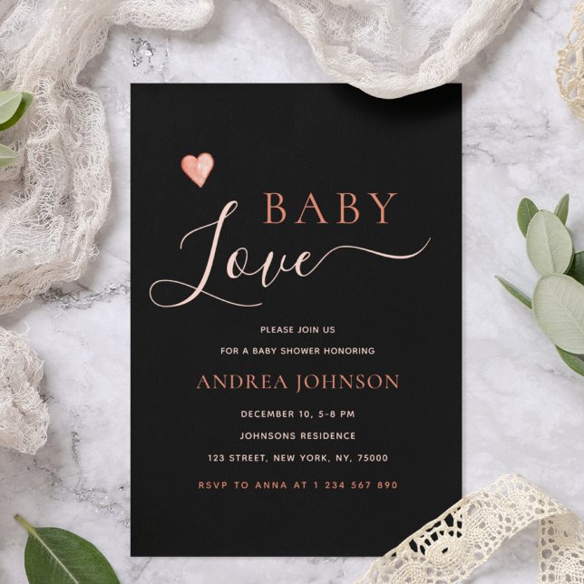 Minimalist Baby Love Valentine's Day Baby Shower  Save The Date (Creator Uploaded)