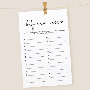 Minimalist Baby Name Race A - Z Game