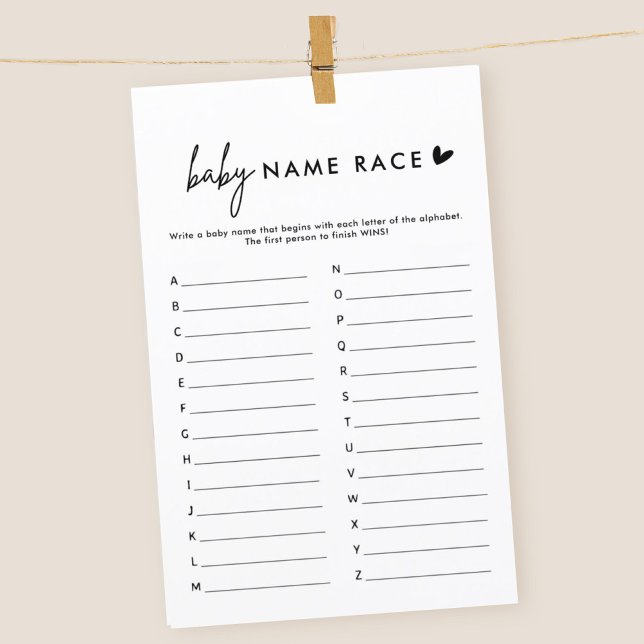 Minimalist Baby Name Race A - Z Game (Creator Uploaded)