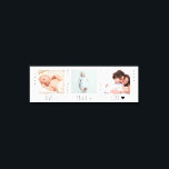 Minimalist Baby Photo Trio Birth Keepsake Canvas Print<br><div class="desc">Classic and elegant template for 3 photos with words "live   laugh   love" underneath,  personalised with name and birth date of your baby or custom for any occasion.</div>