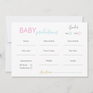 Minimalist Baby Predictions card