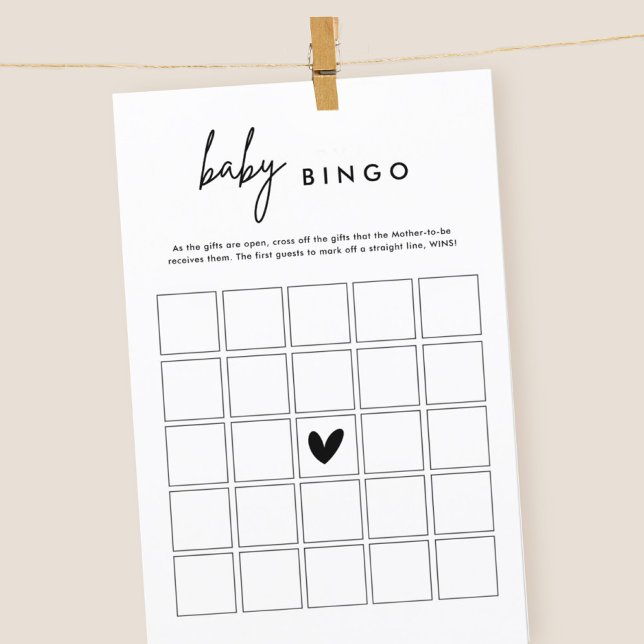 Minimalist Baby Shower Baby Bingo Game Card (Creator Uploaded)