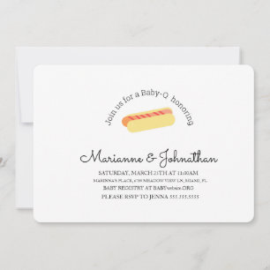 Minimalist Baby Shower BBQ Baby Q Backyard Hotdog Invitation