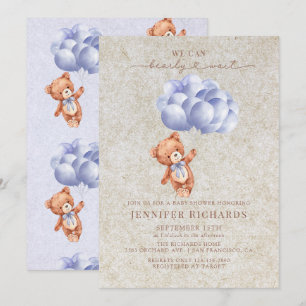 Minimalist Baby Shower   Bearly Wait Invitation