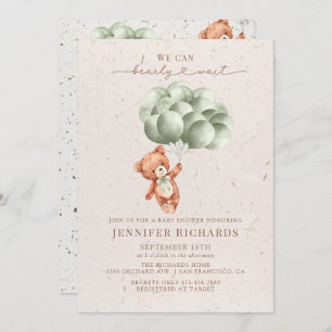 Minimalist Baby Shower   Bearly Wait Invitation