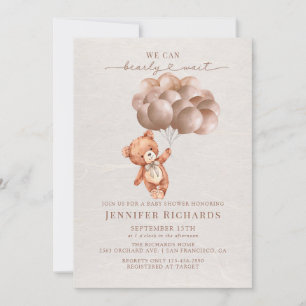 Minimalist Baby Shower   Bearly Wait Invitation