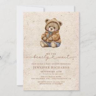 Minimalist Baby Shower   Bearly Wait Invitation