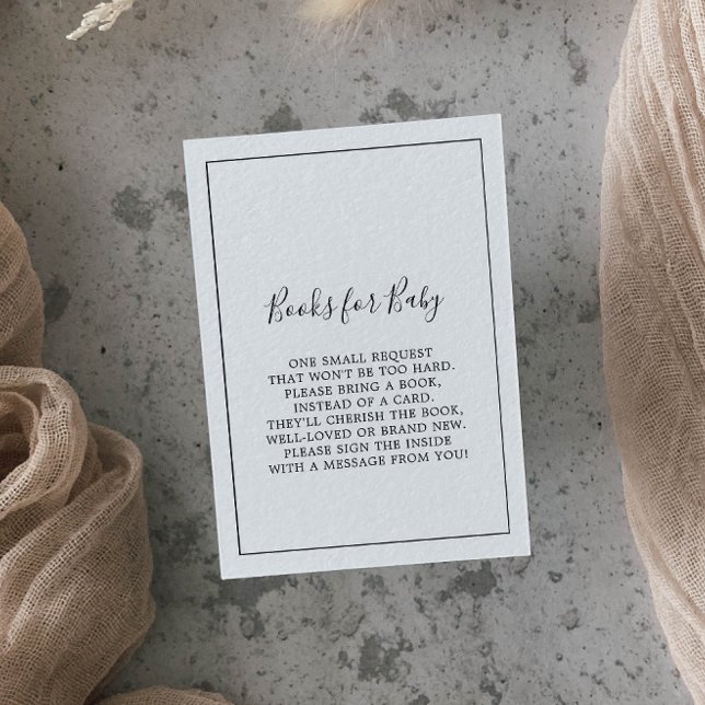 Minimalist Baby Shower Books for Baby Enclosure Card (Creator Uploaded)