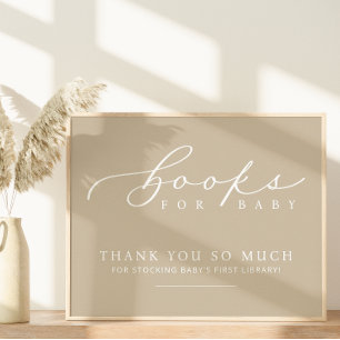 Minimalist Baby Shower Books for Baby Station Sign