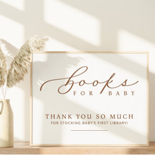 Minimalist Baby Shower Books for Baby Station Sign