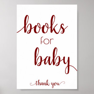 Minimalist Baby Shower   Books for Baby Table Sign