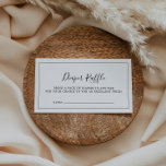 Minimalist Baby Shower Diaper Raffle Enclosure Card<br><div class="desc">This minimalist baby shower diaper raffle enclosure card is perfect for a simple baby shower. The modern romantic design features classic black and white typography paired with a rustic yet elegant calligraphy with vintage hand lettered style. Customisable in any colour. Keep the design simple and elegant, as is, or personalise...</div>