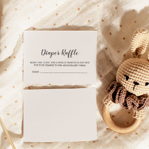 Minimalist Baby Shower Diaper Raffle Enclosure Card