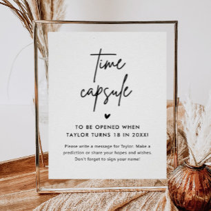 Minimalist Baby Shower Diaper Raffle Sign