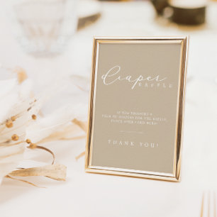 Minimalist Baby Shower Diaper Raffle Station Sign