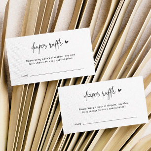 Minimalist Baby Shower Diaper Raffle Tickets Enclosure Card