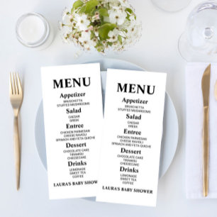 Minimalist Baby Shower Food Menu