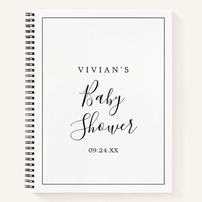 Minimalist Baby Shower Gift List Notebook (Front)