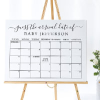 Minimalist Baby Shower Guess Due Date Calendar