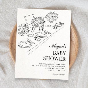 Minimalist baby shower invitation
