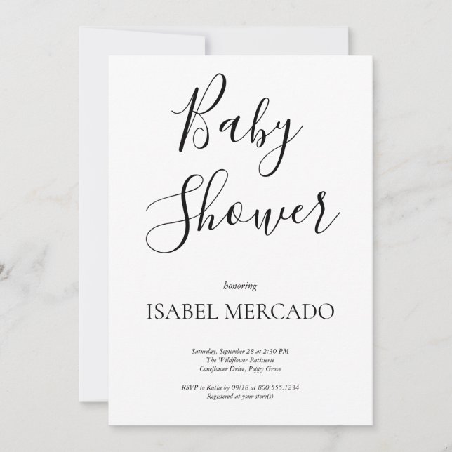 Minimalist Baby Shower Invitation (Front)