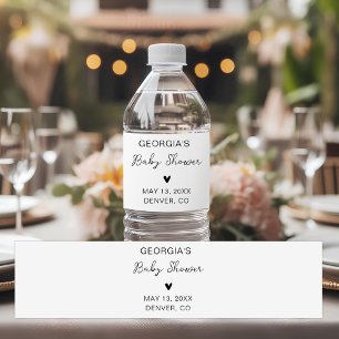 Minimalist Baby Shower Party Favours Water Bottle Label