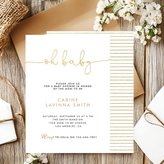 Minimalist Baby shower script modern invitation (Creator Uploaded)