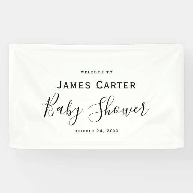 Minimalist Baby Shower Welcome Board Banner (Horizontal)