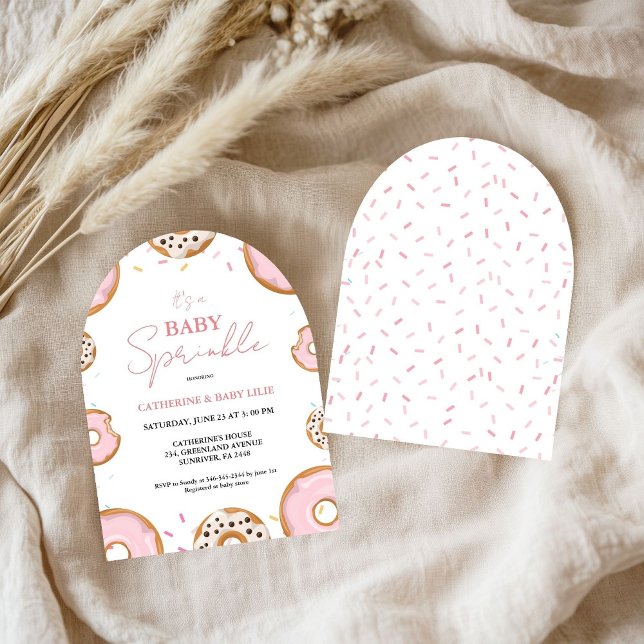 Minimalist Baby Sprinkle Pink Girl Baby Shower  Invitation (Creator Uploaded)