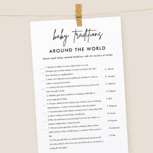Minimalist Baby Traditions Baby Shower Game