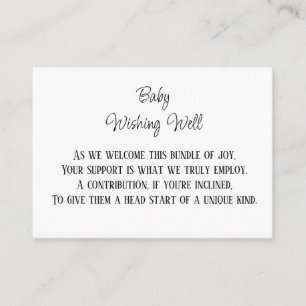 Minimalist Baby Wishing Well Monetary Contribution Enclosure Card