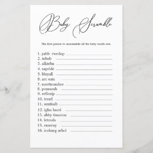 Minimalist Baby Word Scramble Game Gender Neutral