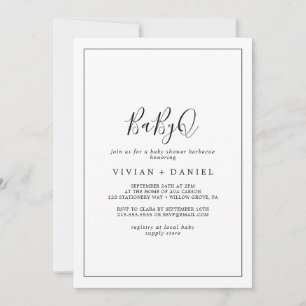 Minimalist BabyQ Baby Shower Barbecue Invitation