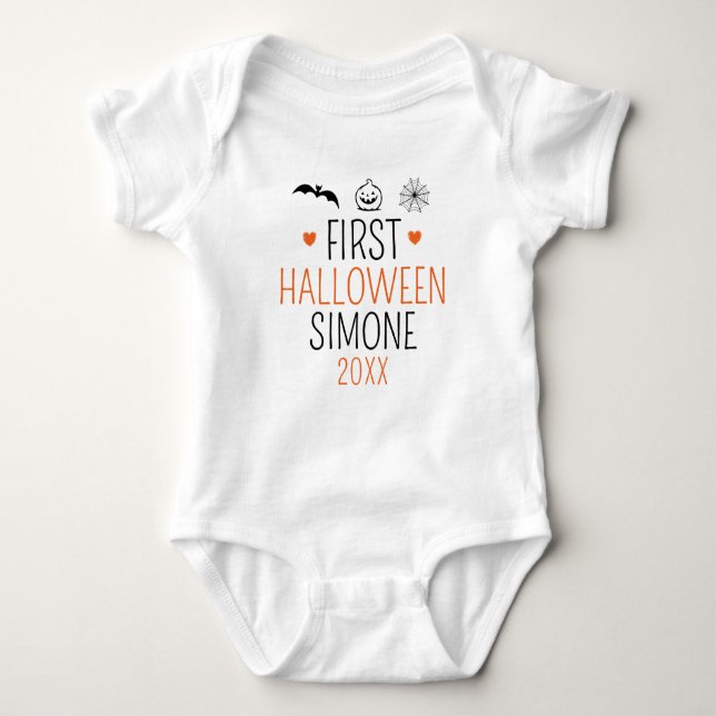 Minimalist Baby's First Halloween Baby Bodysuit (Front)