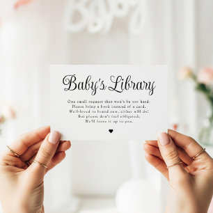 Minimalist "Baby's Library" Baby Shower Card