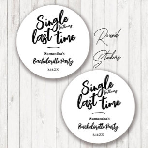 Minimalist Bachelorette Party Classic Round Sticker