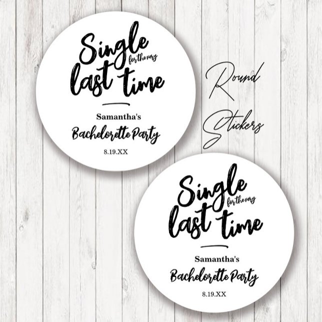 Minimalist Bachelorette Party  Classic Round Sticker (Creator Uploaded)