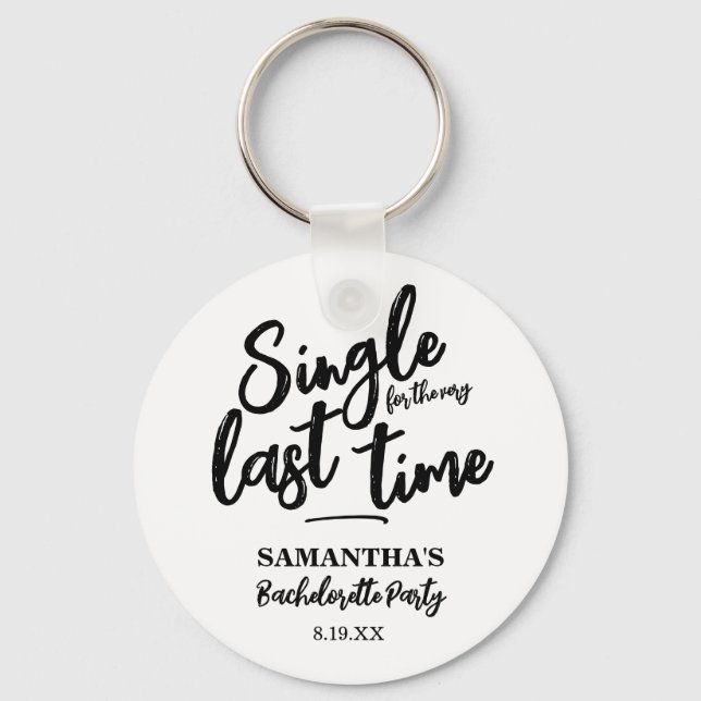 Minimalist Bachelorette Party  Key Ring (Front)