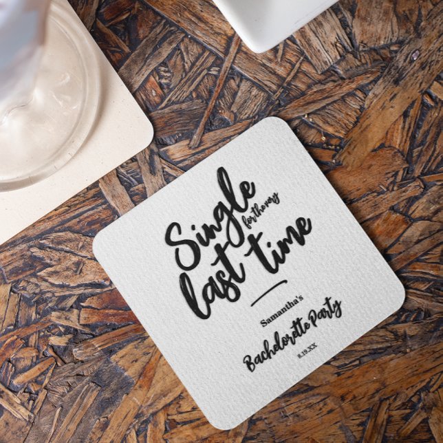 Minimalist Bachelorette Party  Square Paper Coaster (Creator Uploaded)