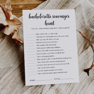 Minimalist Bachelorette Scavenger Hunt Invitation, Invitation