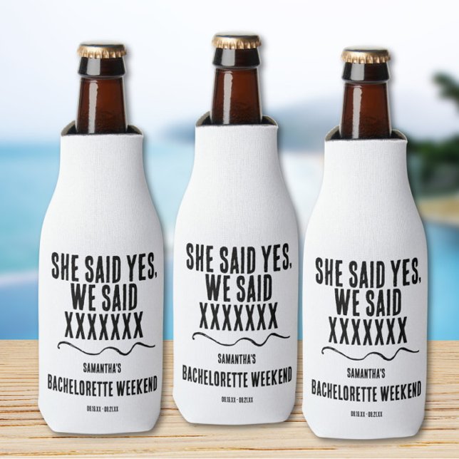 Minimalist Bachelorette Weekend Bottle Cooler (Creator Uploaded)